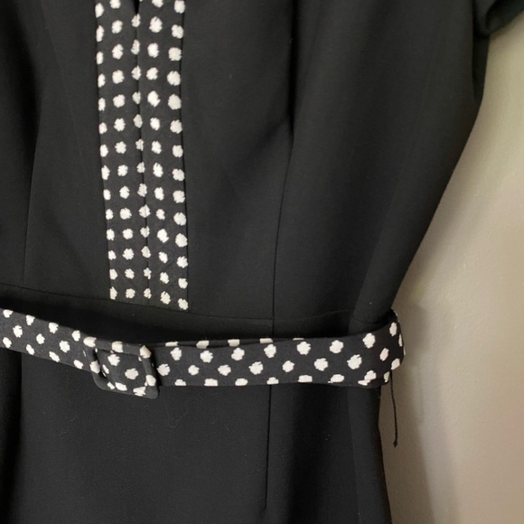 DVF DIANE VAN FURSTENBERG Maisie Black & White Sheath Belted Dress Size 6 - Picture 9 of 10